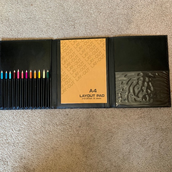 Art Supply Leather Portfolio Sketch Book - Picture 1 of 5